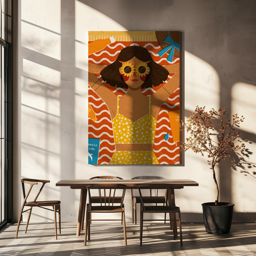 Fille à la plage | Tableaux sur Toile