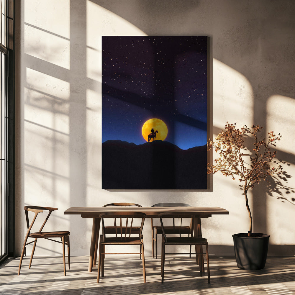 El jinete y la luna | Impresiones en Lienzo