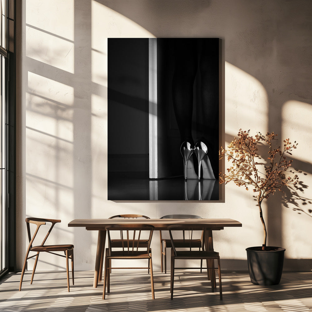 svart + vit + dörr | Canvas