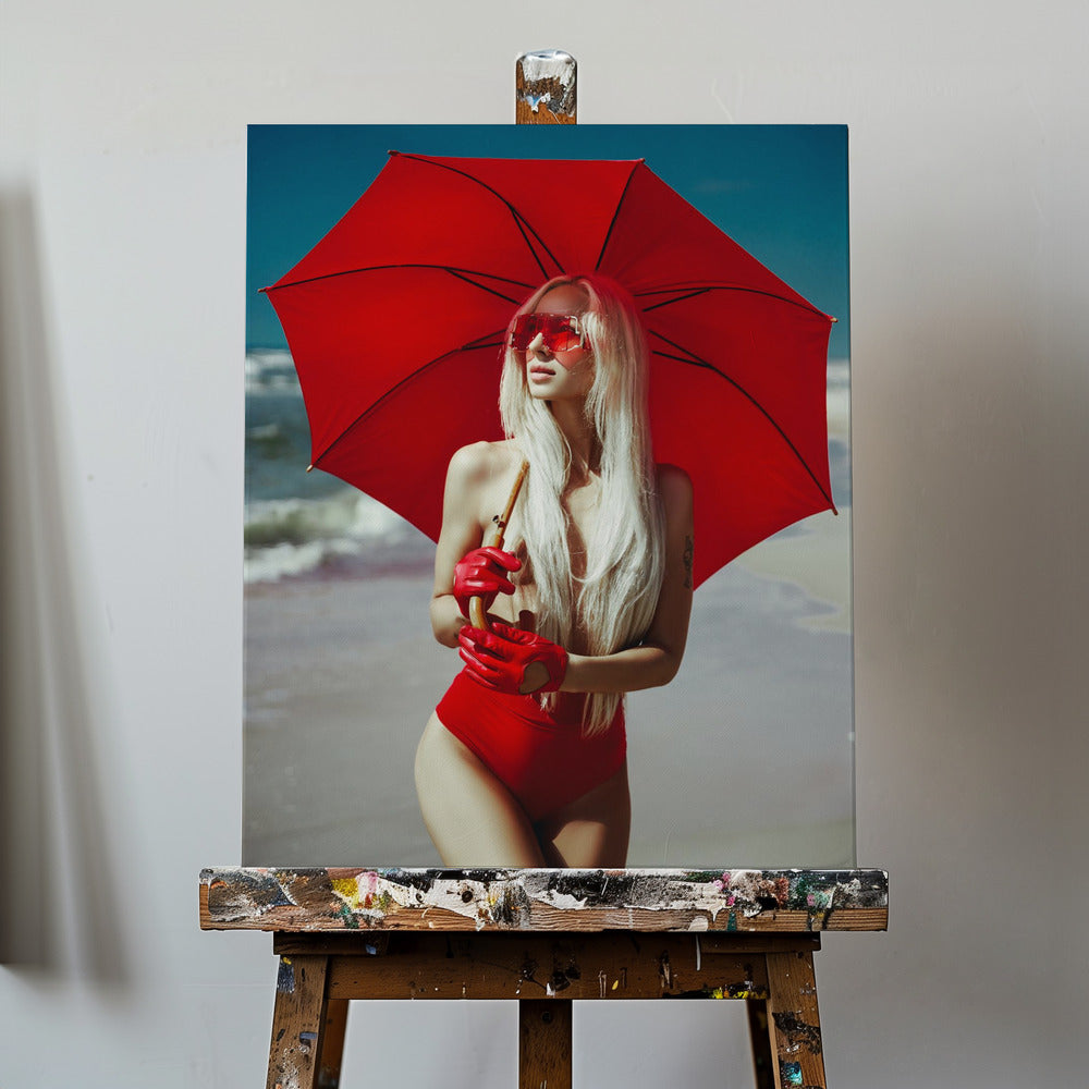 The Red Umbrella | Canvas