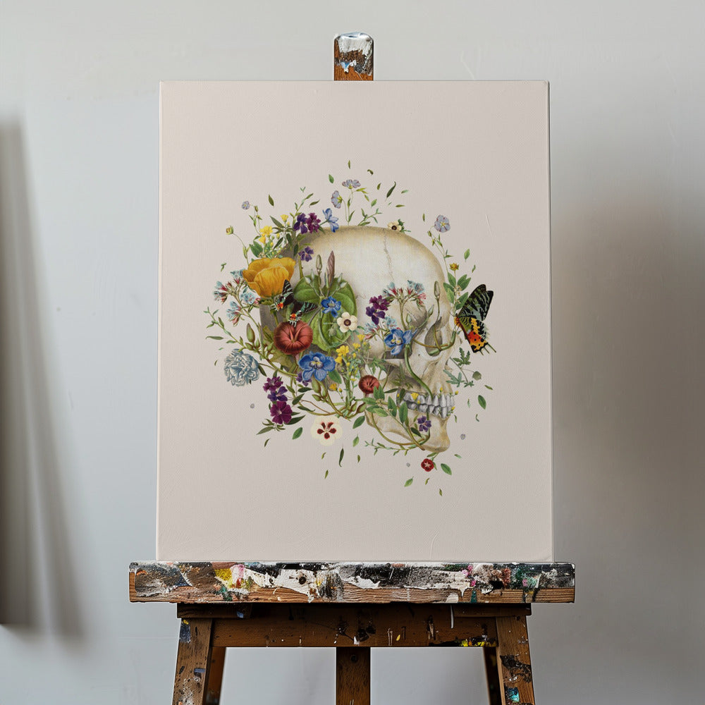 Blomsterhodeskalle | Lerretsbilder