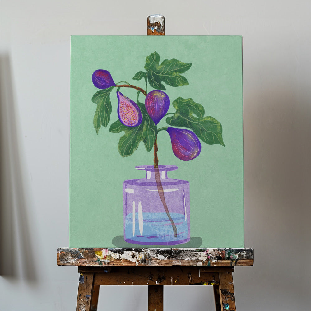 Figs Branch In Vase | Canvas