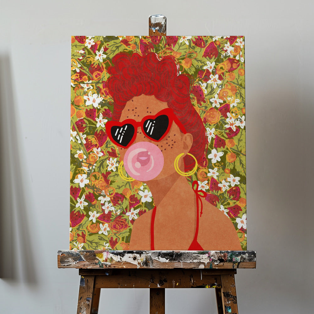 Dame aux fraises | Tableaux sur Toile