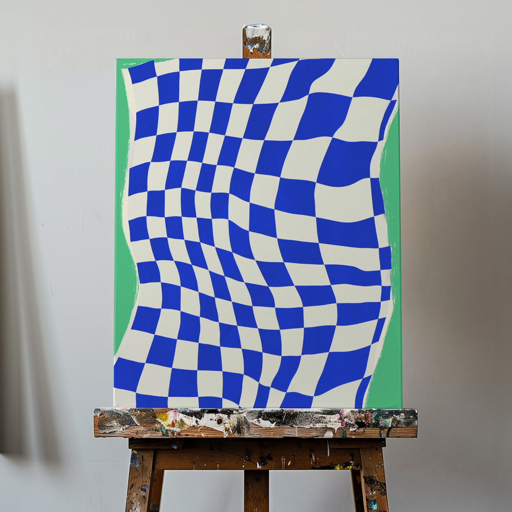 Blue Checker Pattern | Canvas
