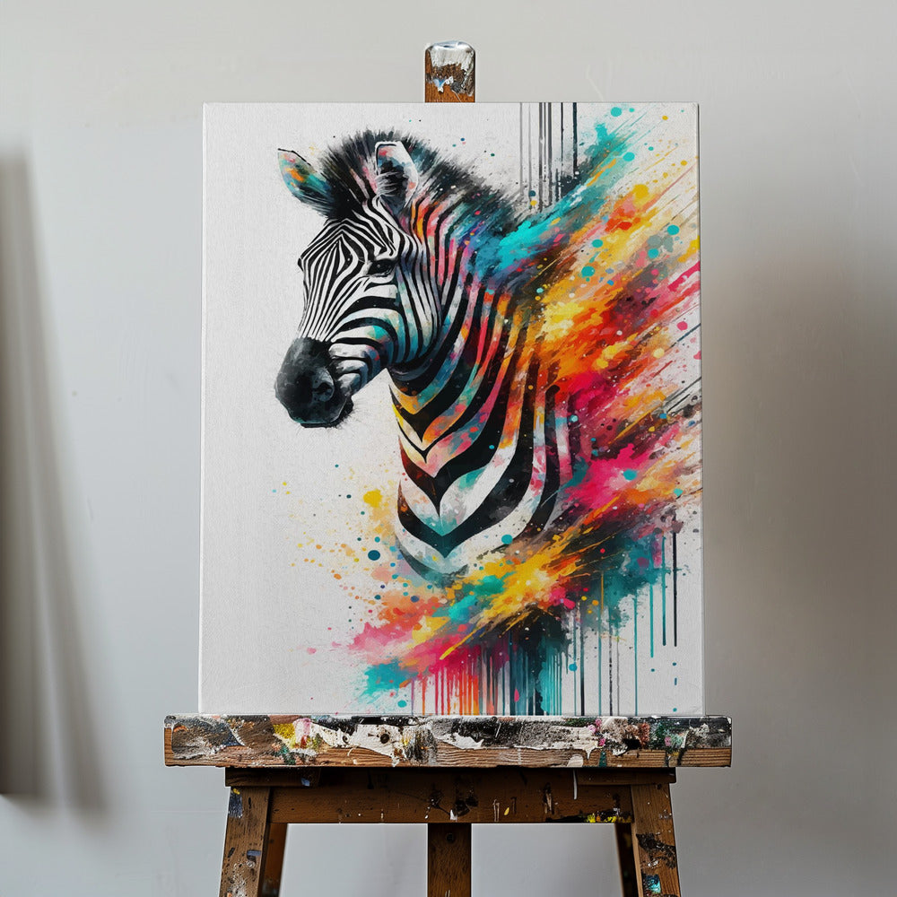 Buntes Zebra | Leinwand-Bilder