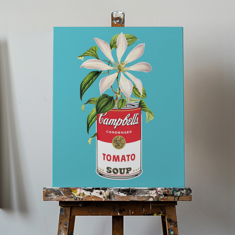 Campbells und Blumen | Leinwand-Bilder