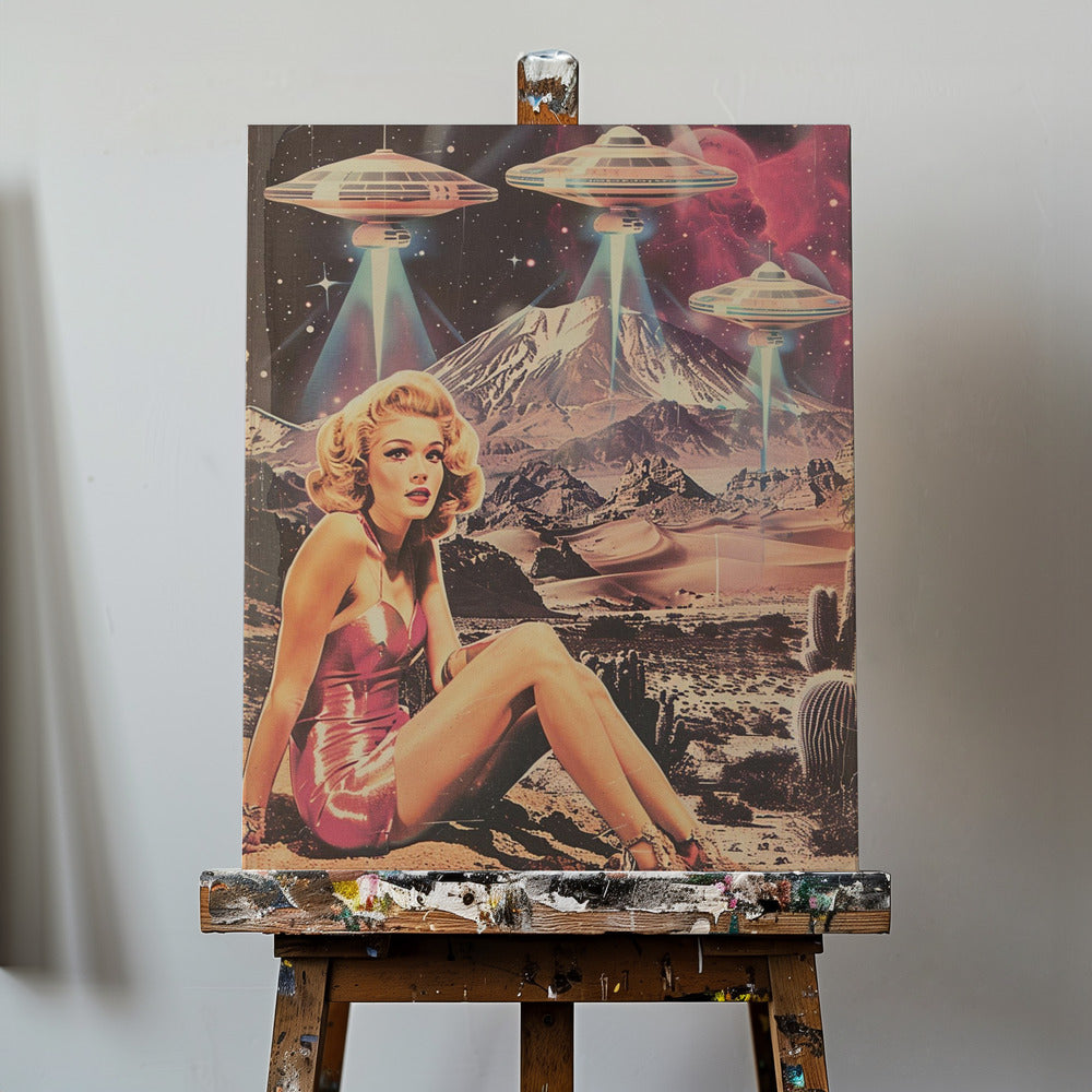 Vintage UFO Babe | Canvas