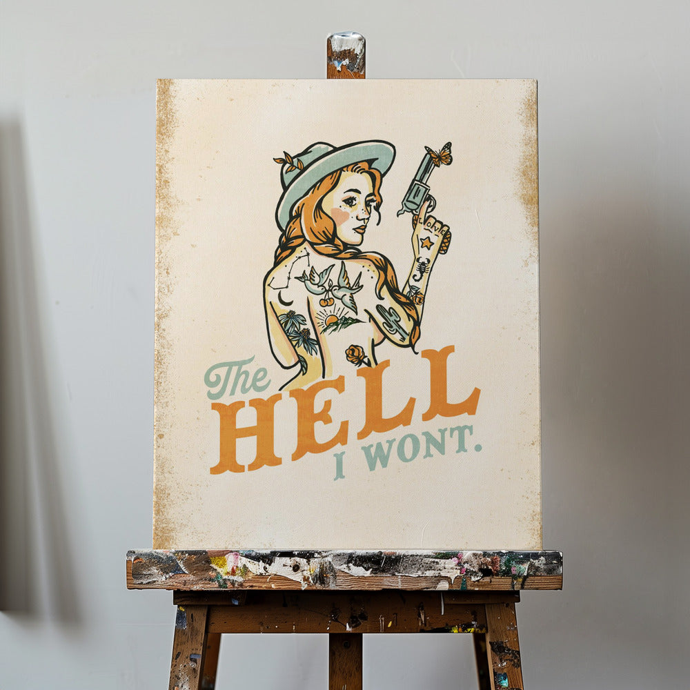 Bon sang, je ne veux pas d'une pin-up tatouée impertinente | Tableaux sur Toile