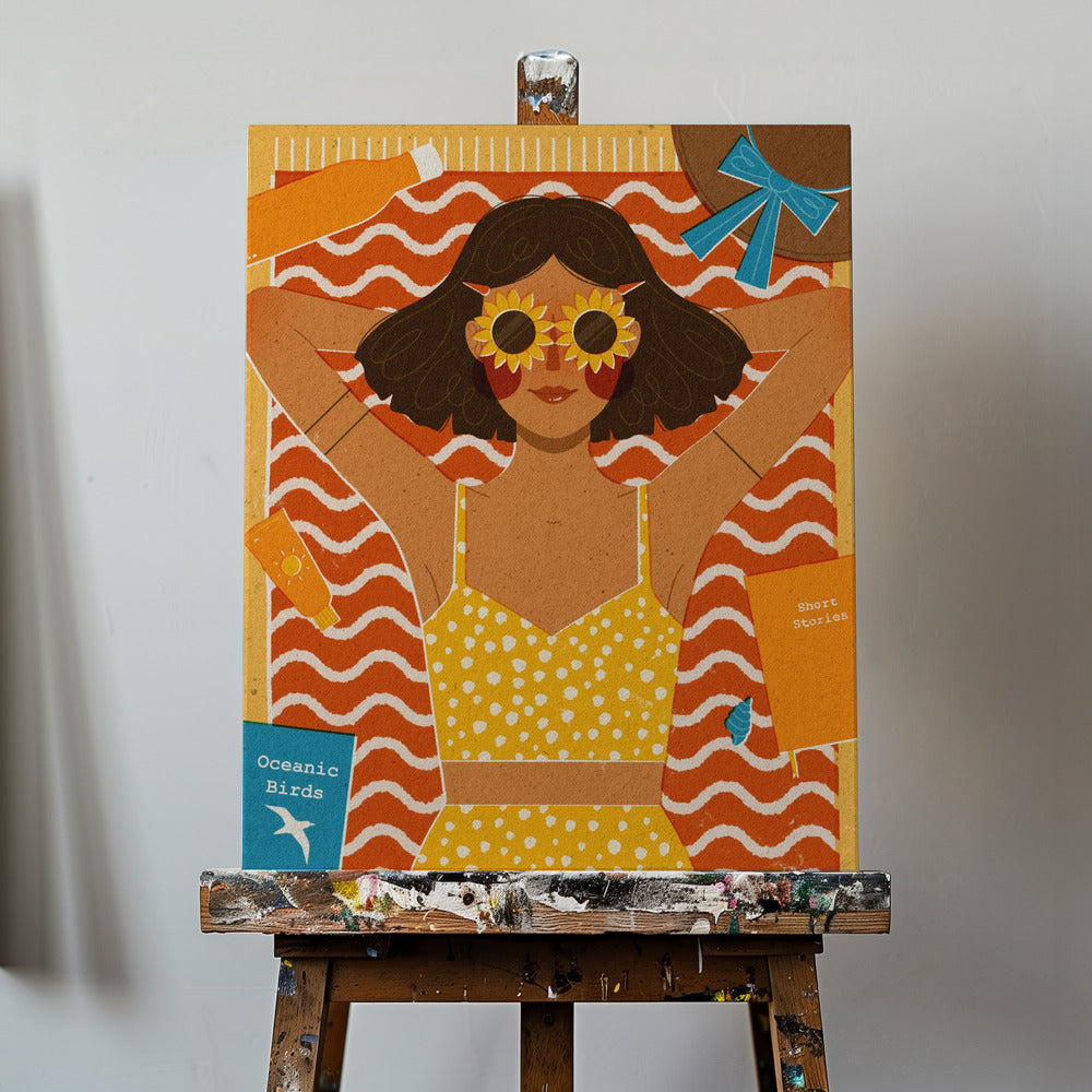 Fille à la plage | Tableaux sur Toile