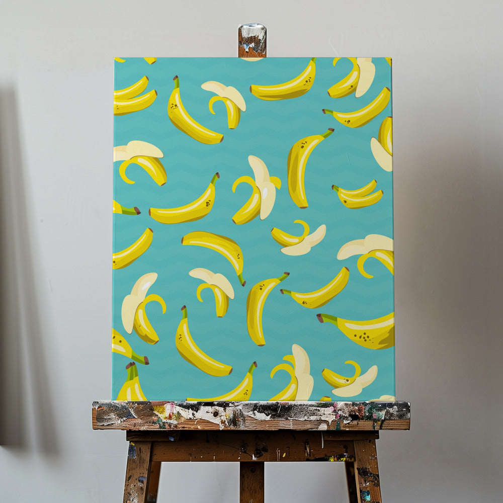 Playful Pattern Of Yellow Bananas | Canvas