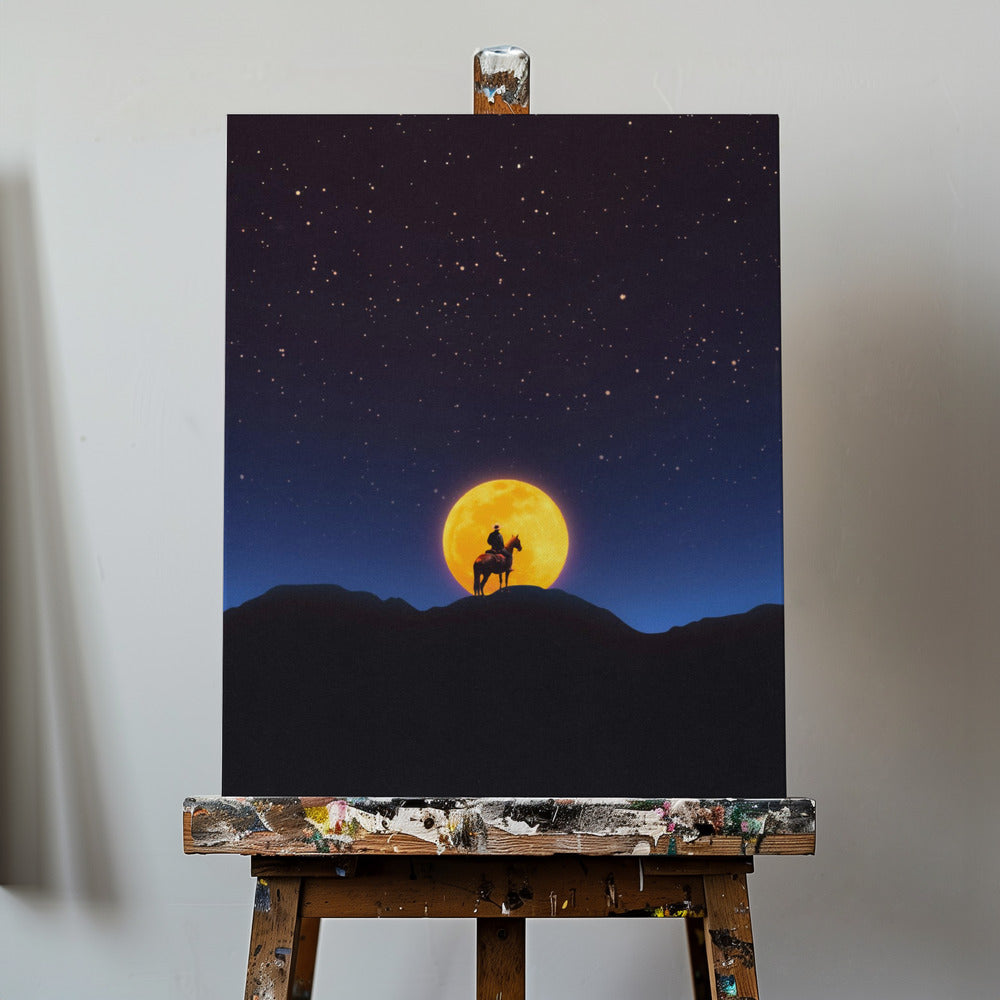 El jinete y la luna | Impresiones en Lienzo