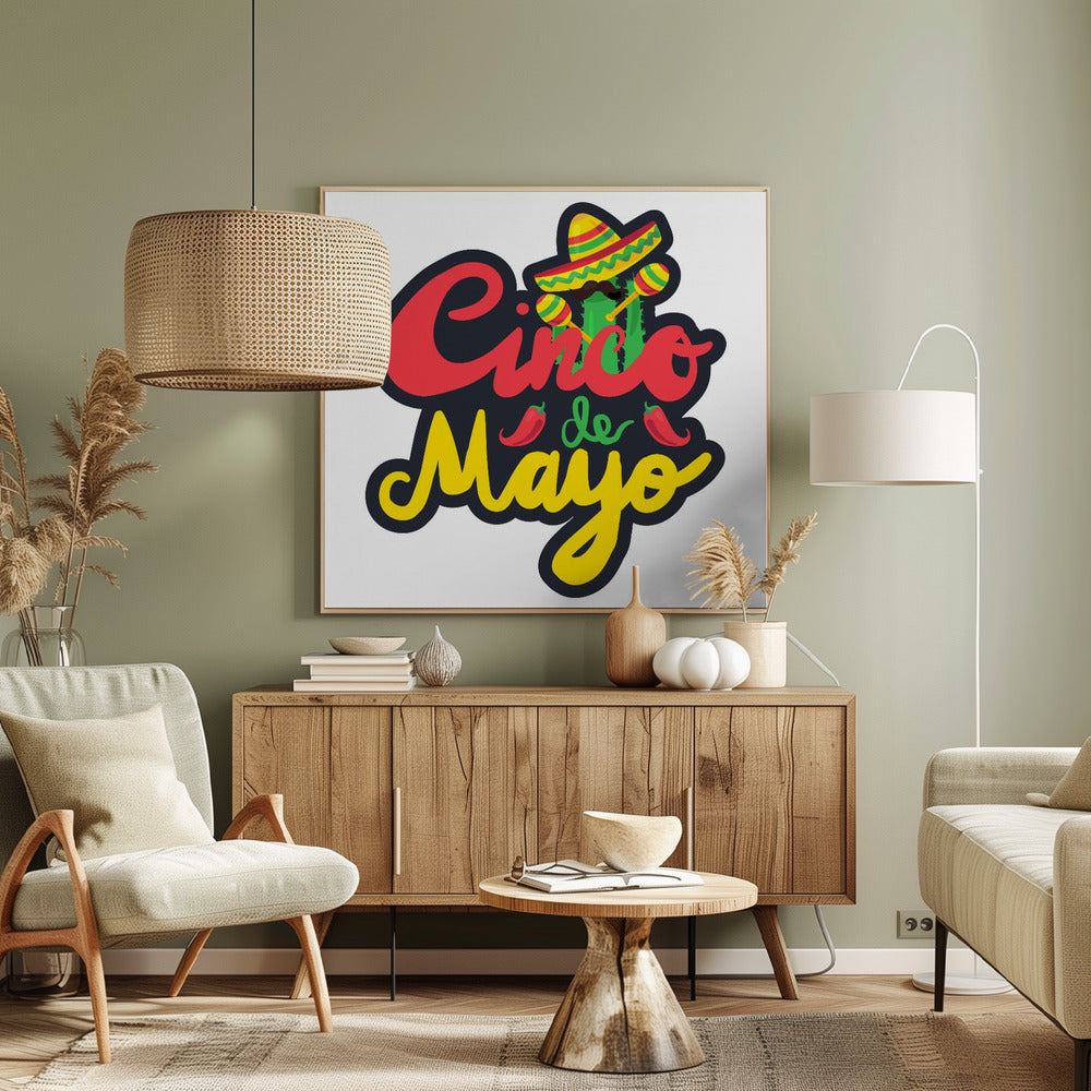 Cartoon Cinco de Mayo Art | Impresiones en Lienzo