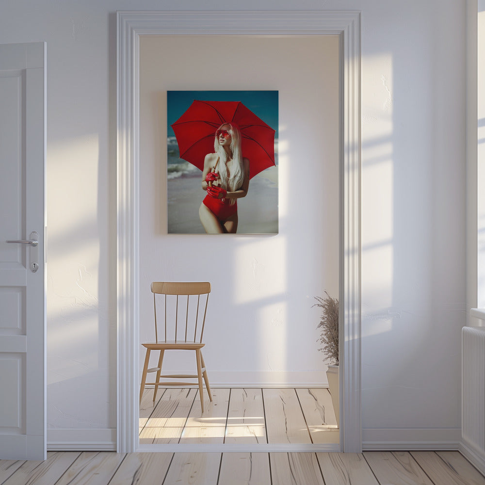 The Red Umbrella | Canvas
