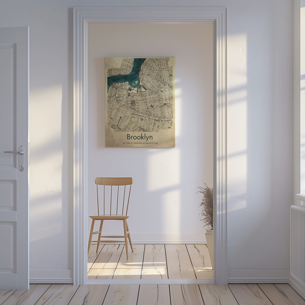 Carte de Brooklyn | Tableaux sur Toile