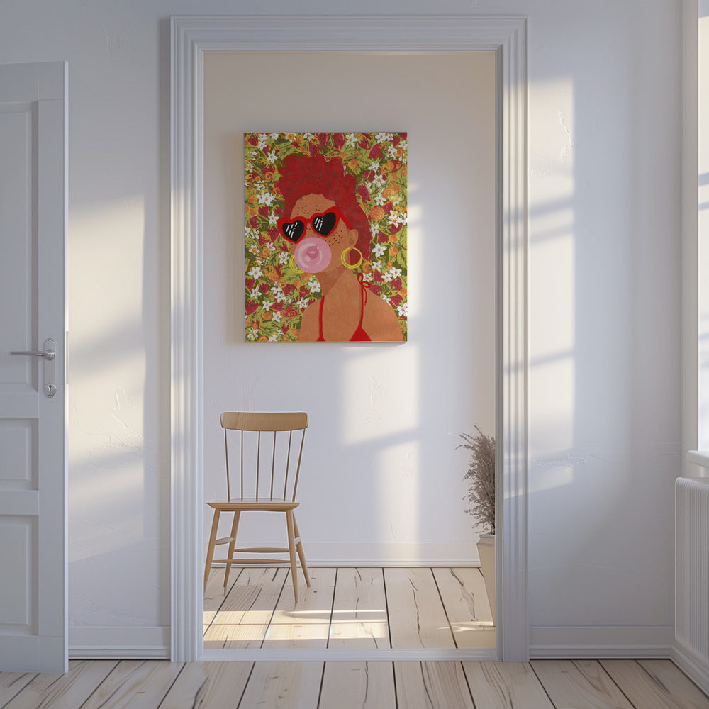 Dame aux fraises | Tableaux sur Toile