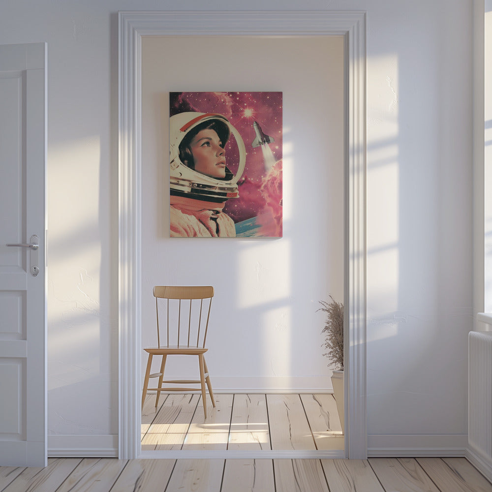 Astronaut Girl in a Space | Canvas