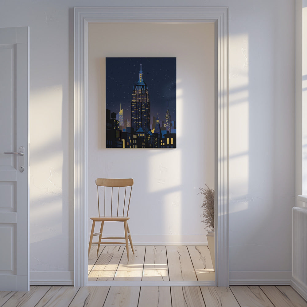 NYC Manhattan om natten | Lærredsbilleder