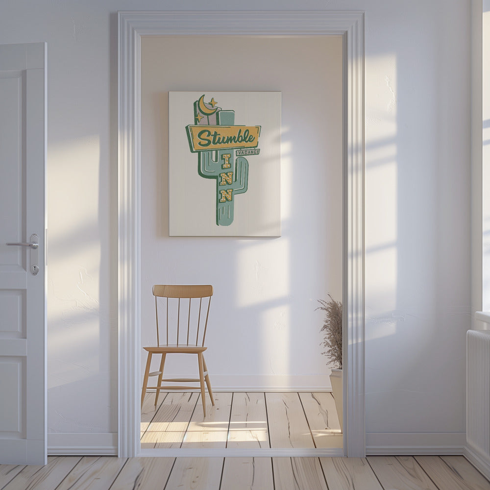 Arte del motel Stumble Inn Southwestern Roadside | Impresiones en Lienzo