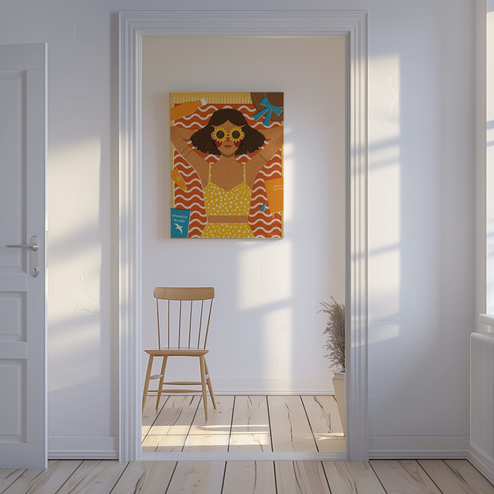 Fille à la plage | Tableaux sur Toile