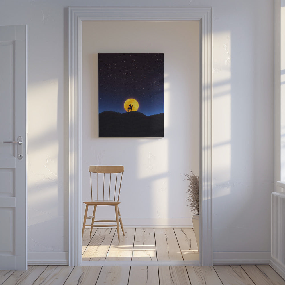 El jinete y la luna | Impresiones en Lienzo