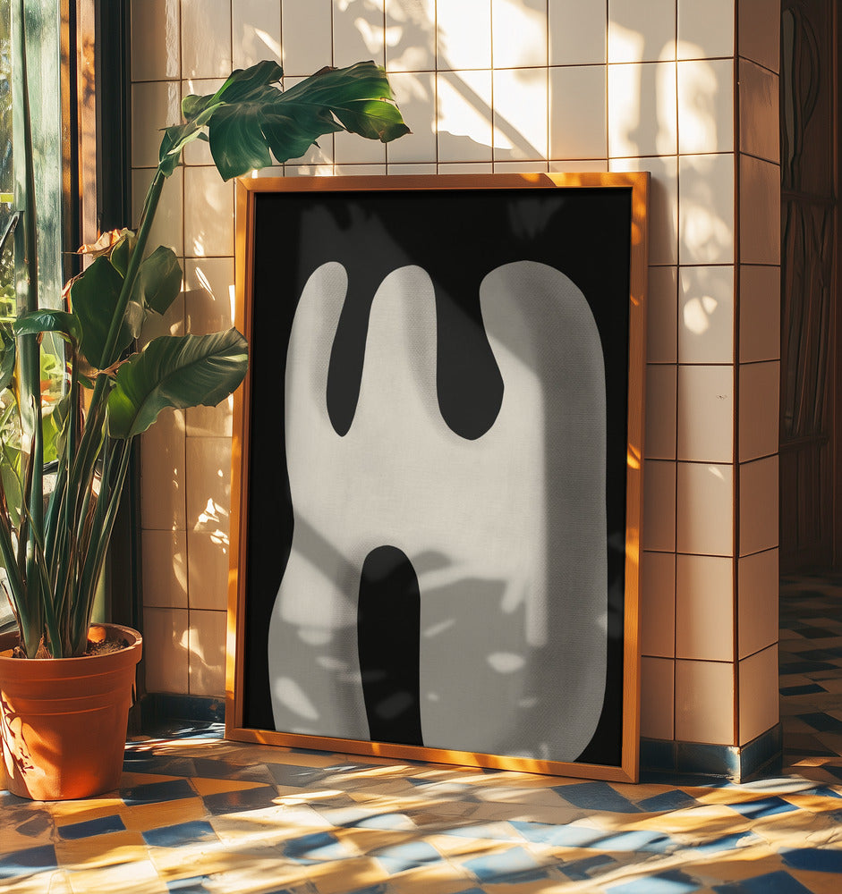 Abstrakt Vit Skulptur Skrik | Poster