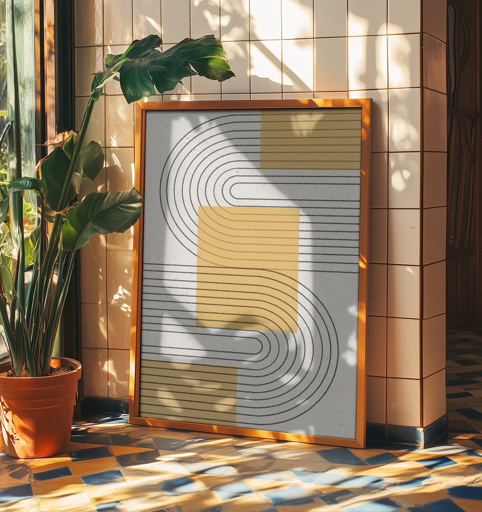 Gelbe moderne Grafik | Poster - Kunstdruck