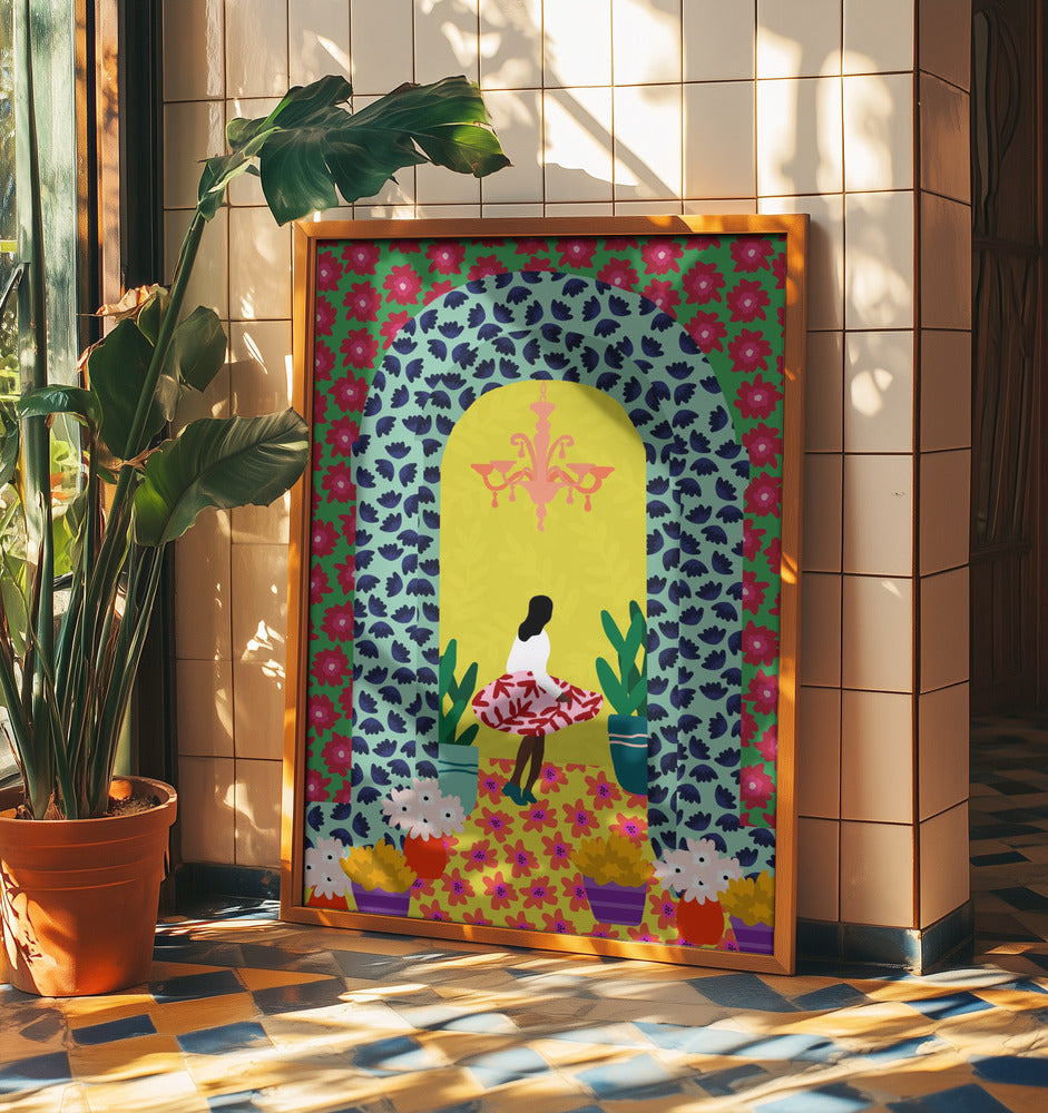 Florales Portalmädchen | Poster