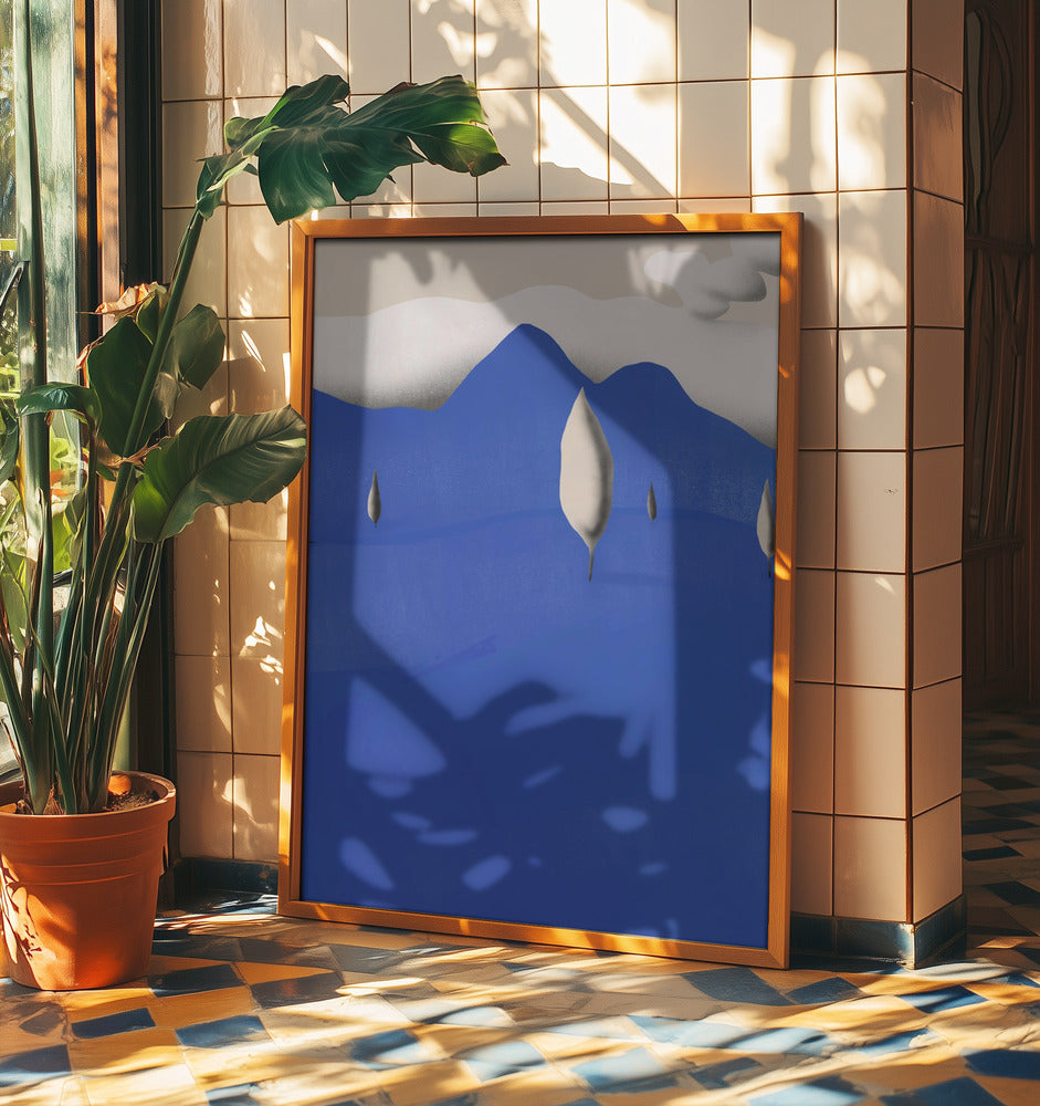 Surreal Landscapes With Blue Mountains | Poster
