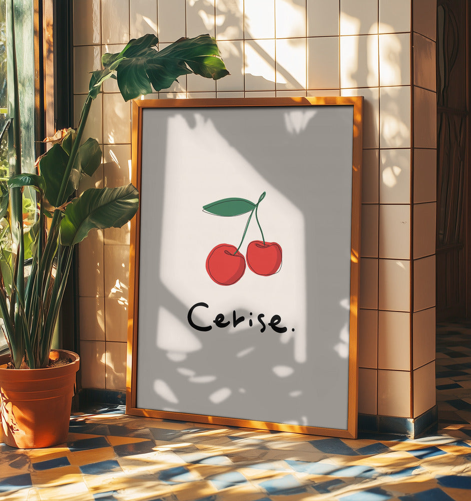 Modern fransk fruktkollektion "Körsbär / Cerise" | Poster