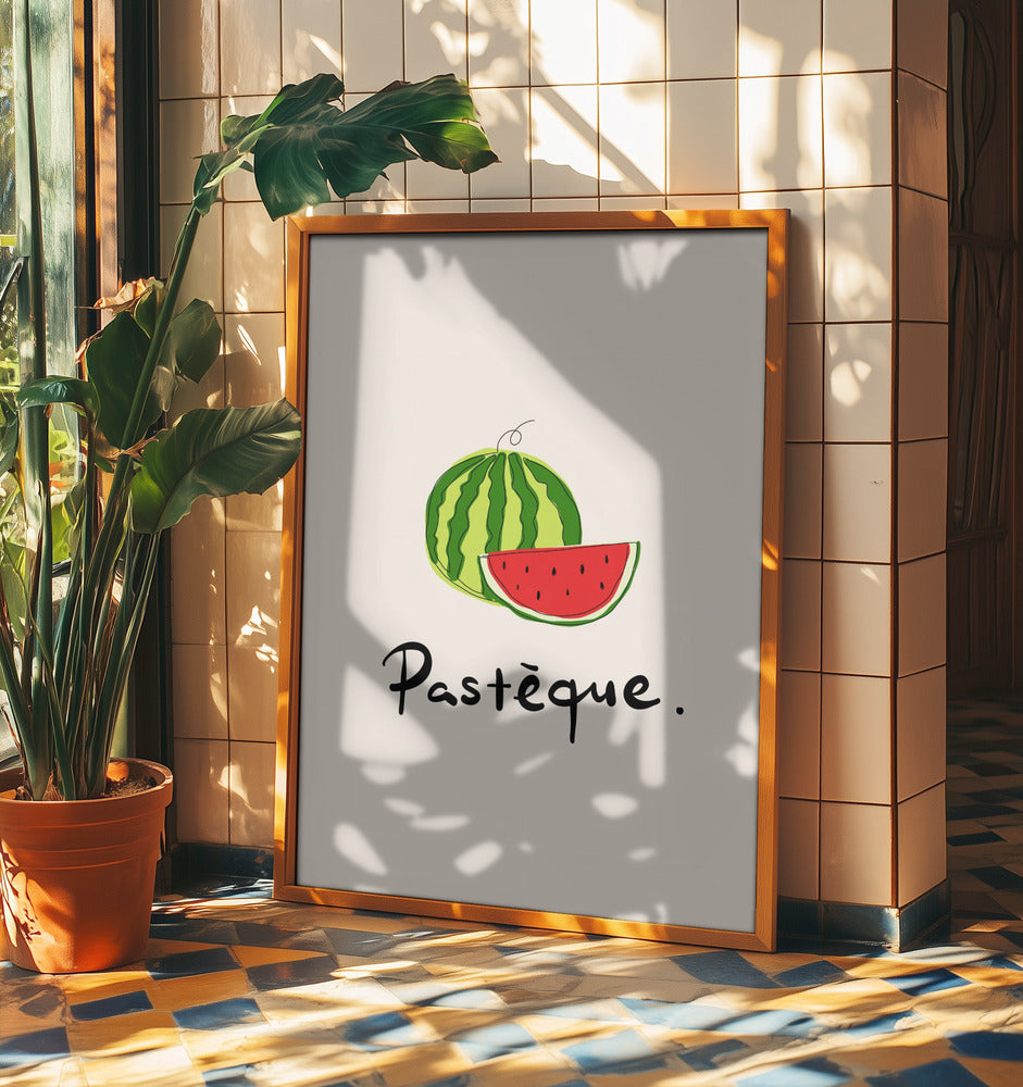 Modern French Fruits Collection &quot;Watermelon / Pastèque&quot; | Poster