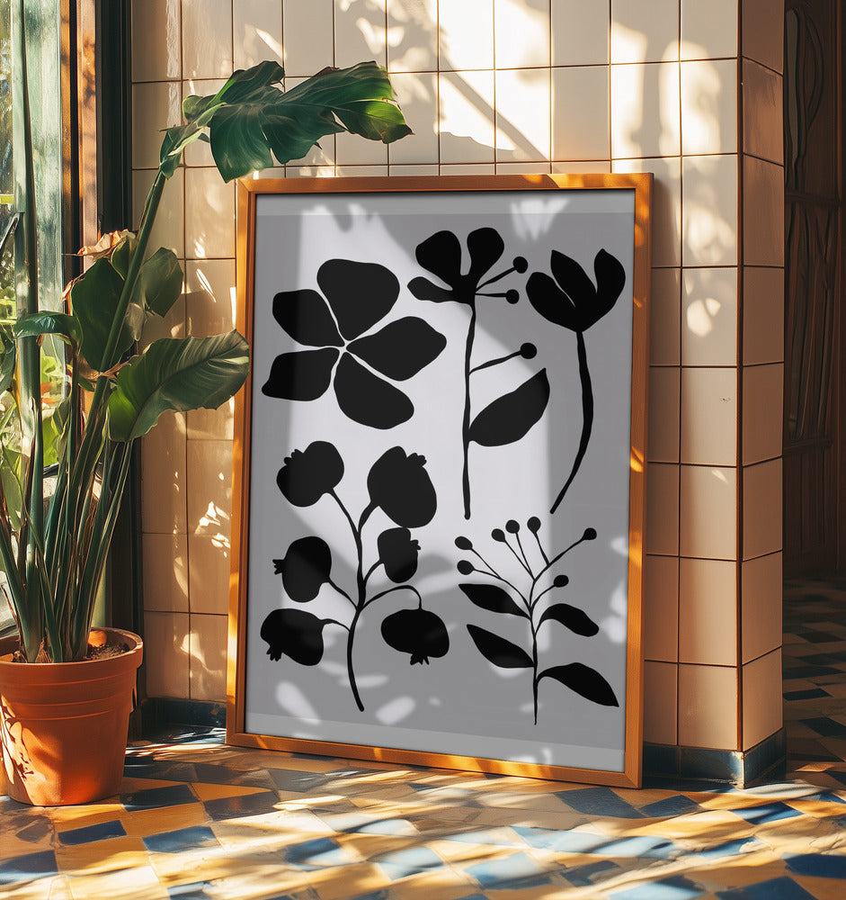 Silhouetted Blooms | Poster