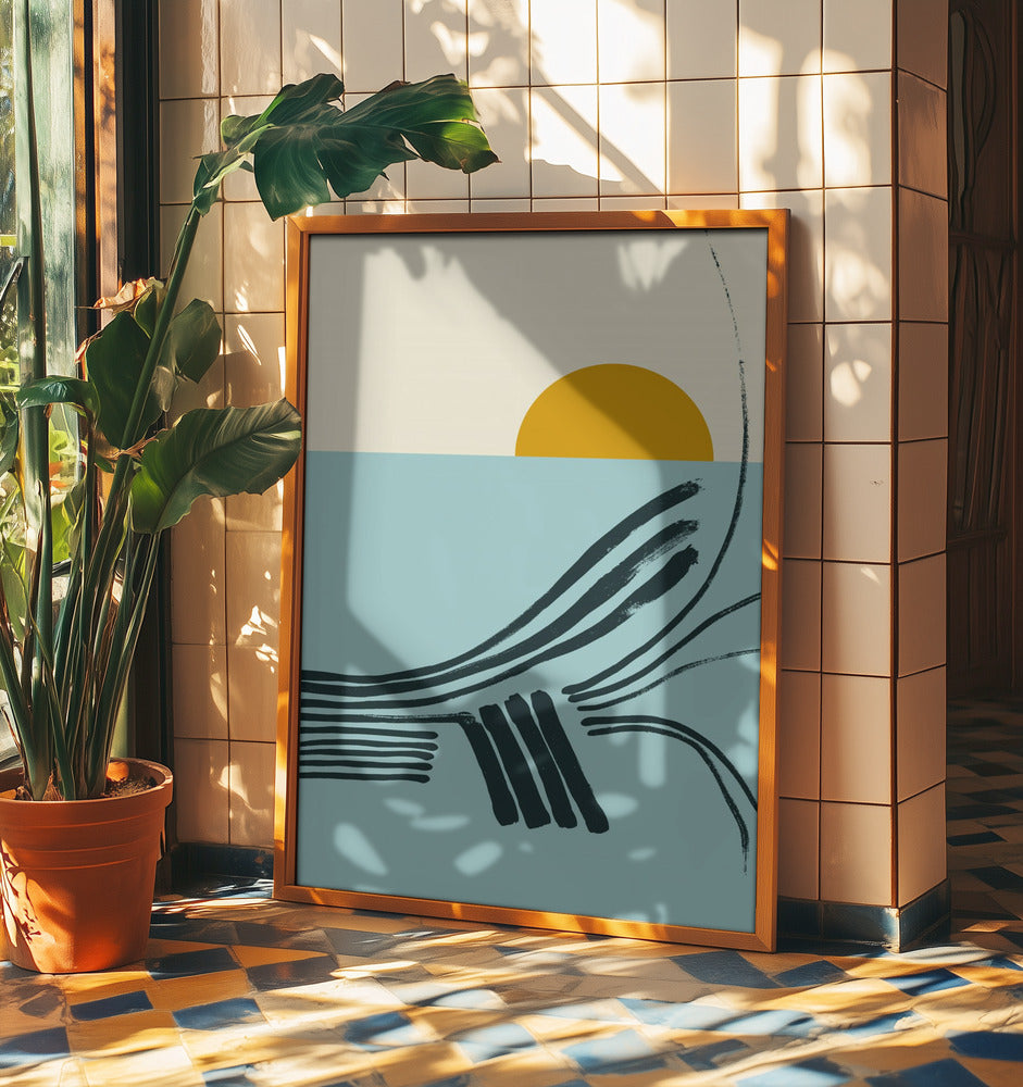 mellow anticipation Sunset by the sea | Poster