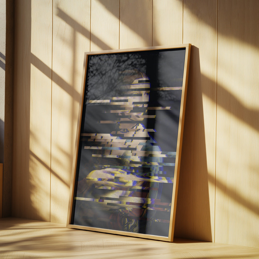 Glitched Leonardo da Vinci&#039;s Lady with an Ermine | Poster
