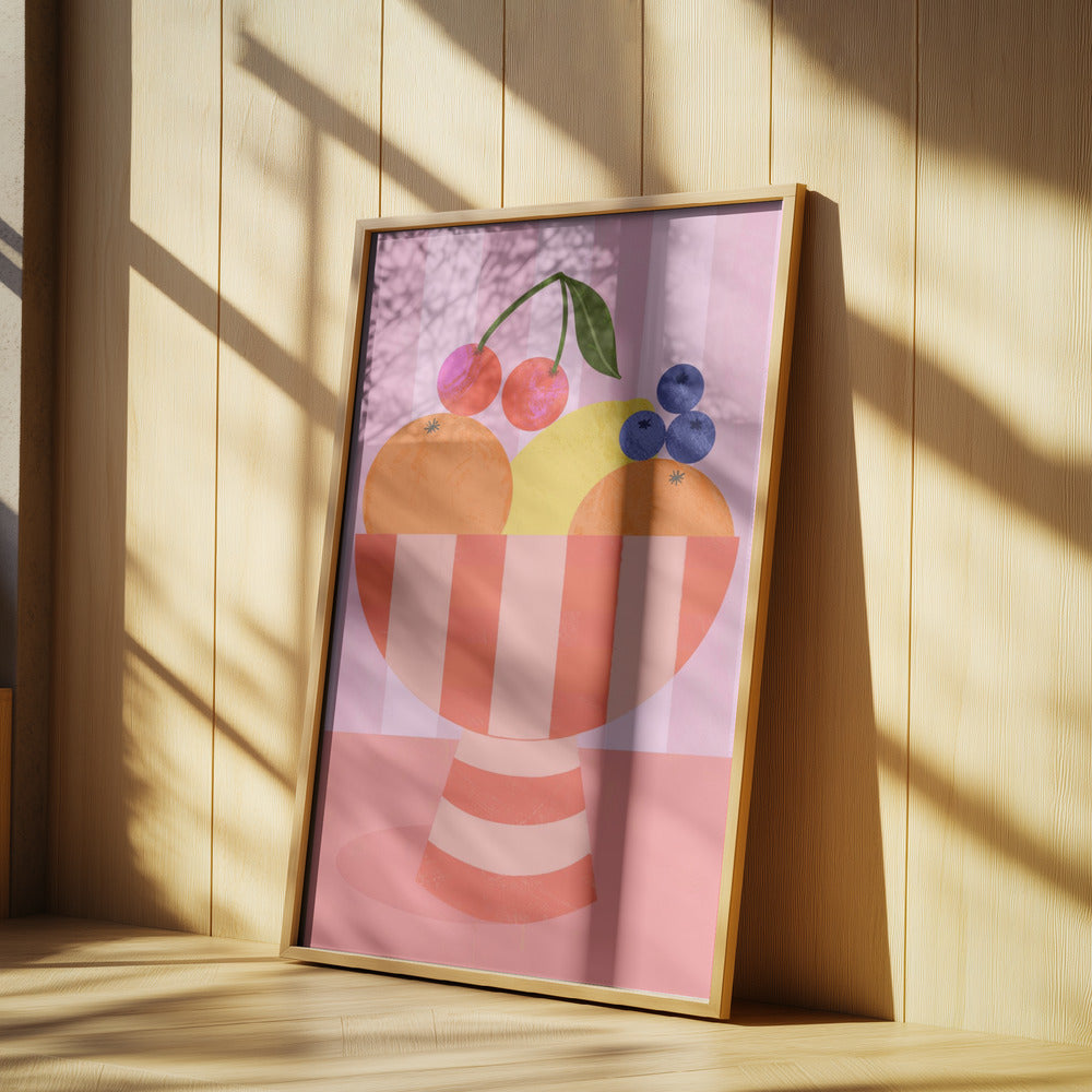 Obst in gestreifter Schale | Poster
