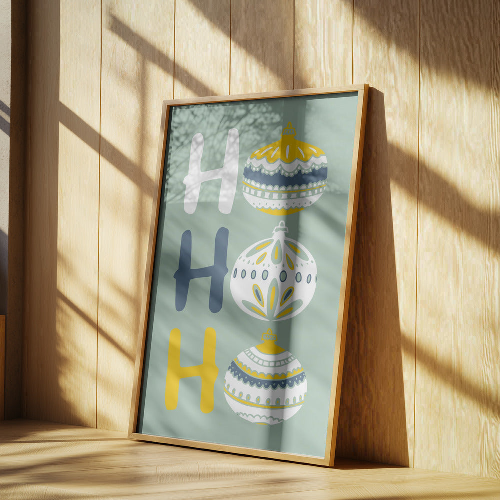 HoHoHo Cheerful little Christmas Illustration mint | Poster