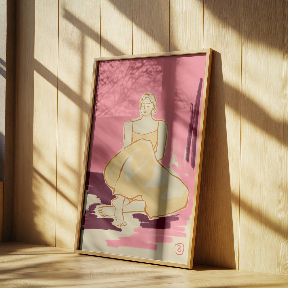 Seated Figure In A Flowing Dress | Poster