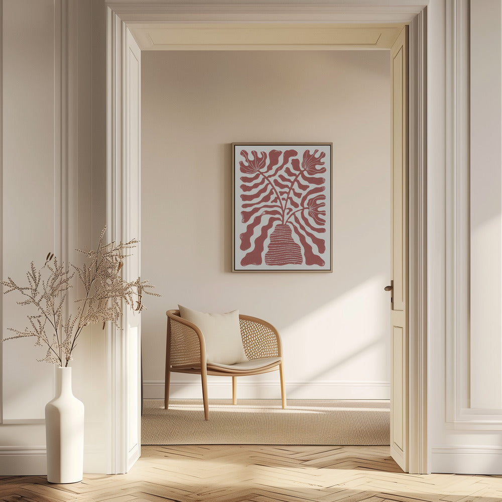 Röda blommor i en vas | Poster