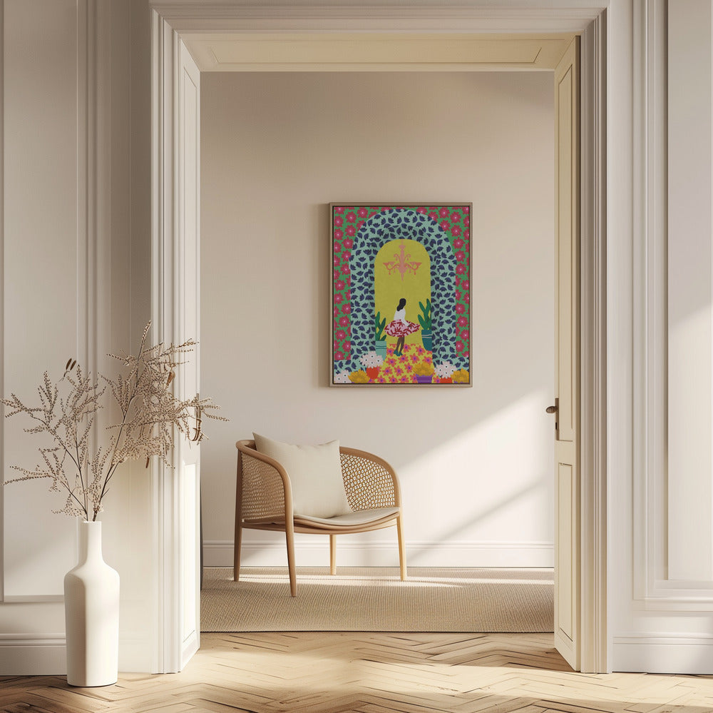 Florales Portalmädchen | Poster
