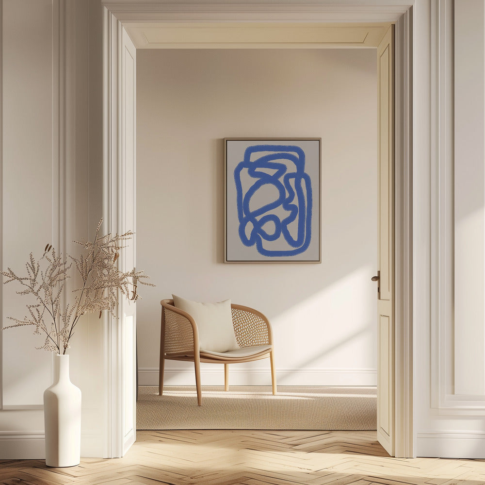 Line art in cobalt blue 04 | Poster