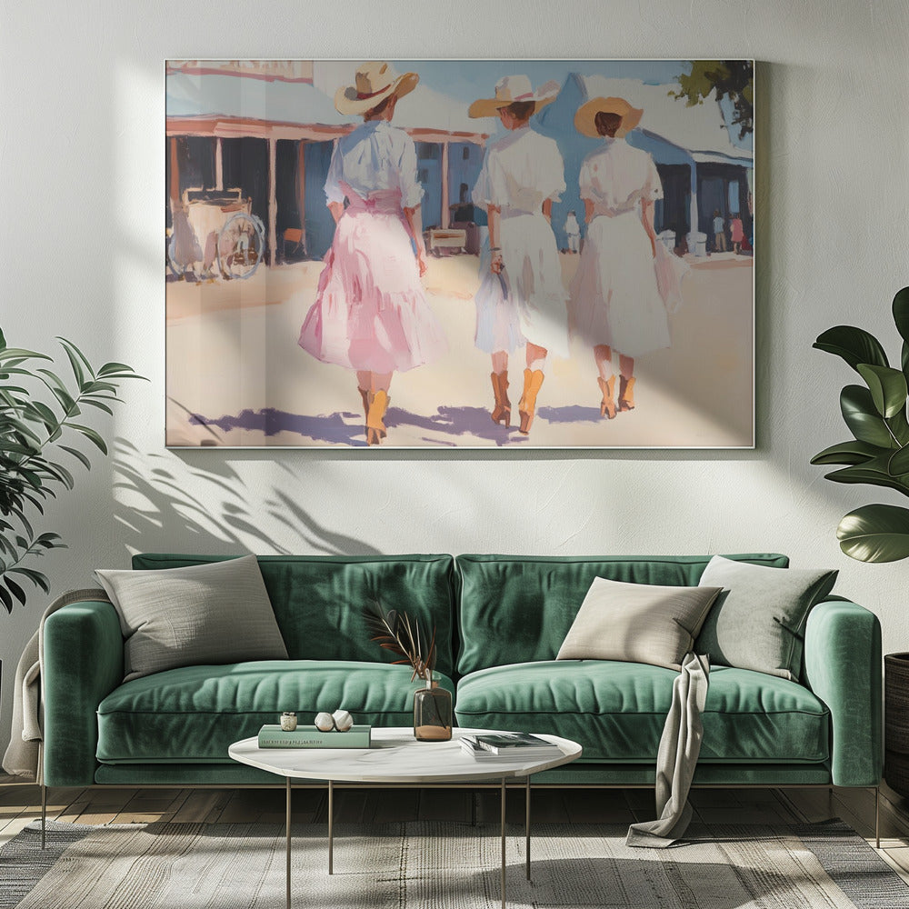 Retro västerländska damer | Canvas