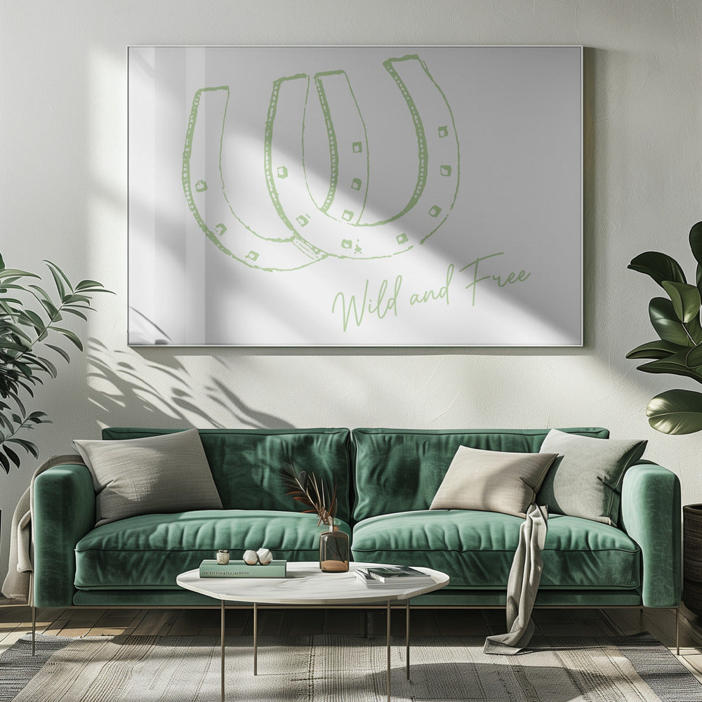 Fer à cheval Sauvage et Libre Vert Sauge | Tableaux sur Toile