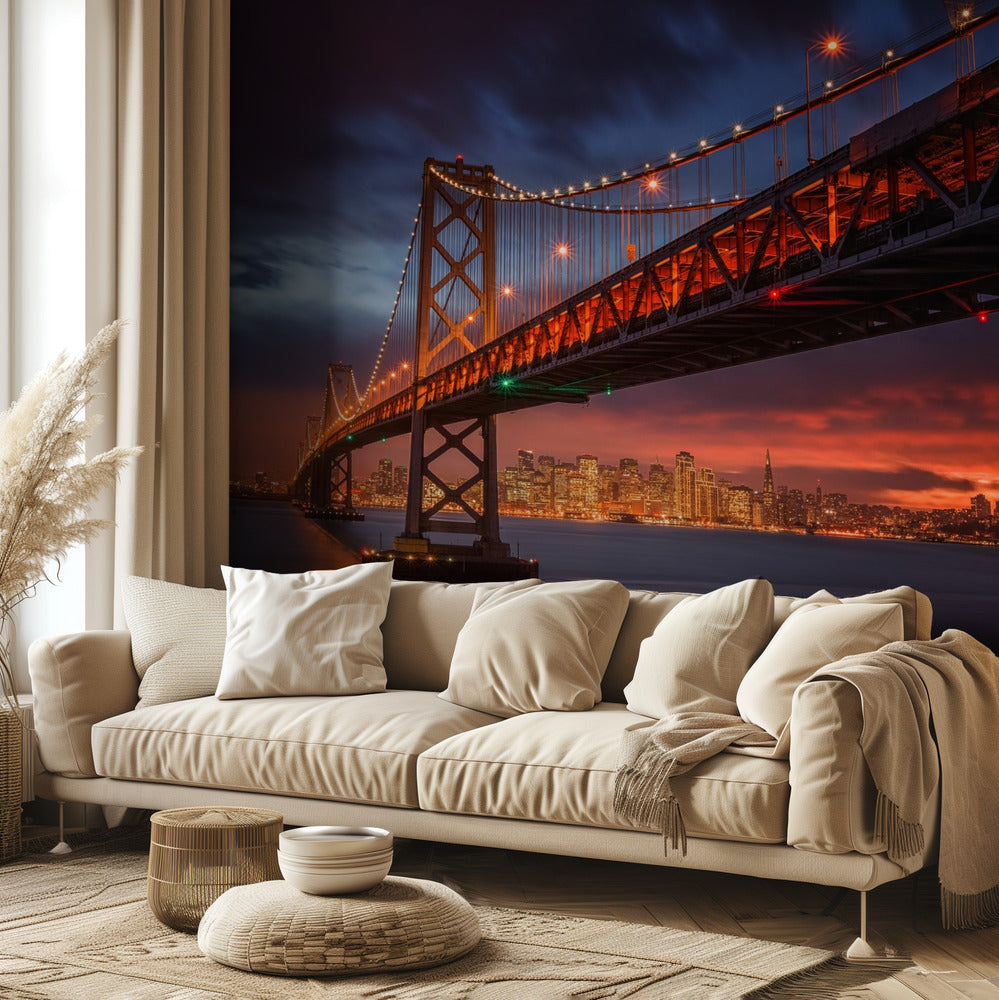 Bay Bridge bei Nacht | Fototapeten