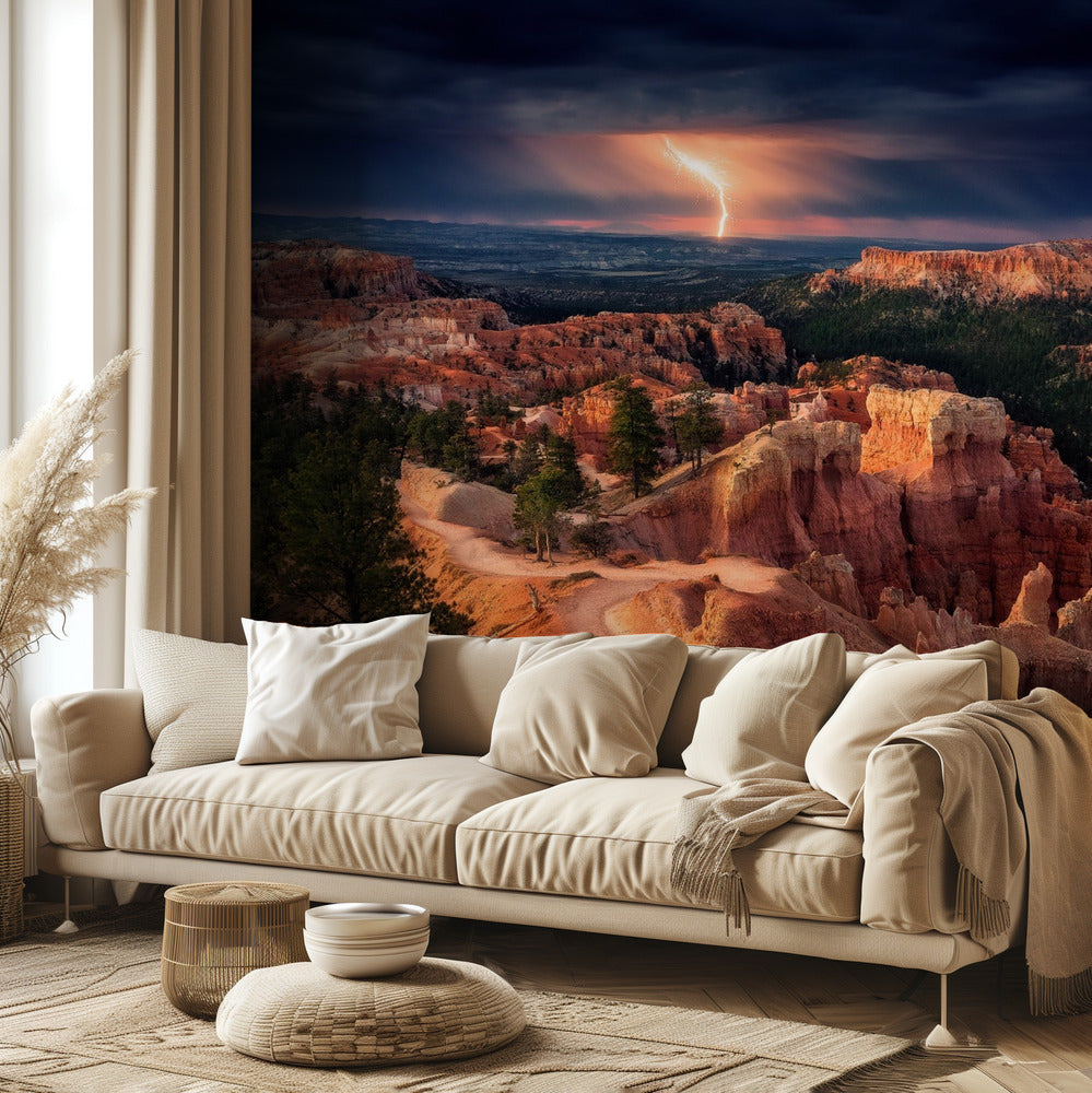 Fulmini sopra il Bryce Canyon | Carta da Parati Fotografica