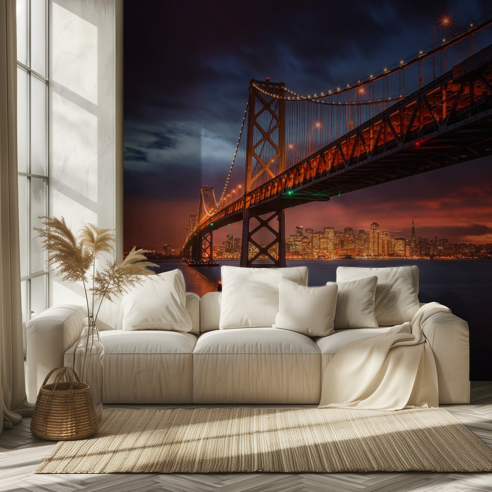 Bay Bridge bei Nacht | Fototapeten