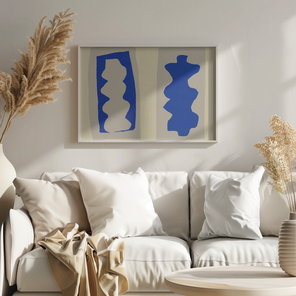 Blue Silhouette Forms | Poster