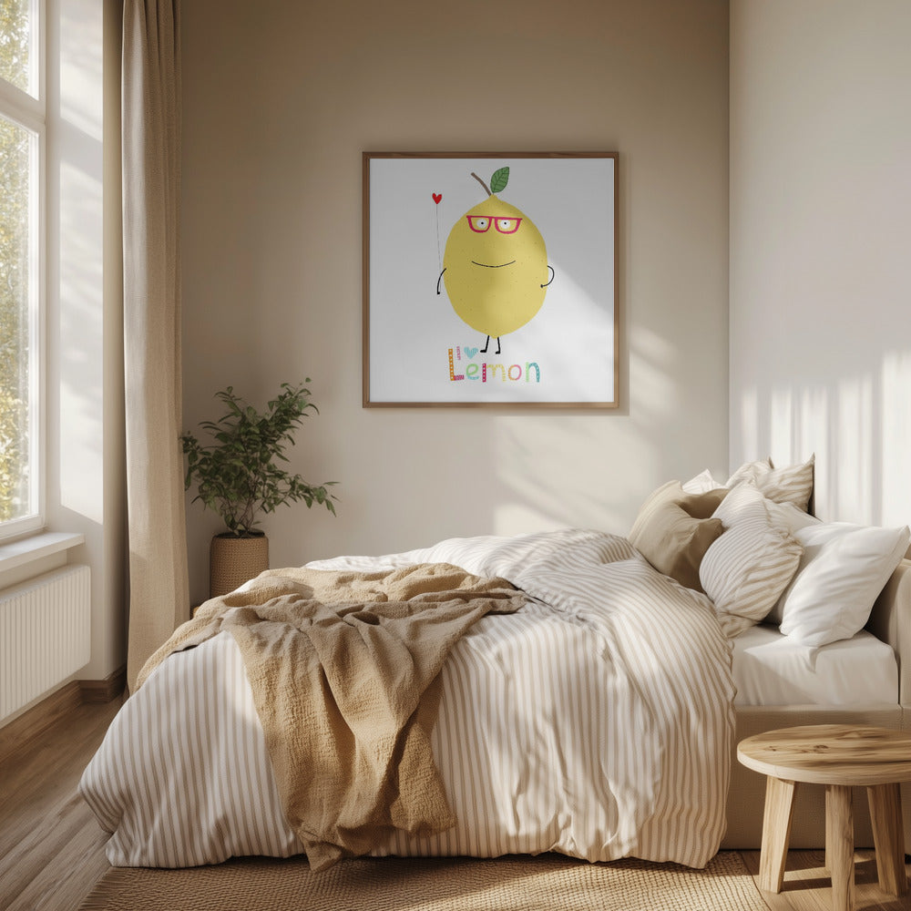 I Love Lemon! A Cute Lemon Holding a Love Heart. | Poster