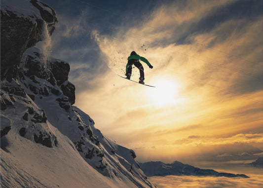 Snowboard al atardecer | Posters  - Impresiones de Arte