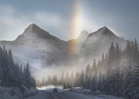 Cavalcando sotto l'arcobaleno ghiacciato | Carta da Parati Fotografica