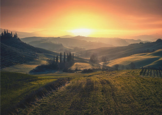 Val d'Orcia al mattino | Carta da Parati Fotografica