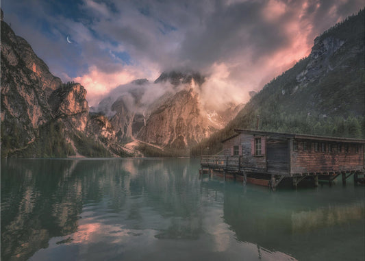 Lago di Braies, Dolomites | Carta da Parati Fotografica